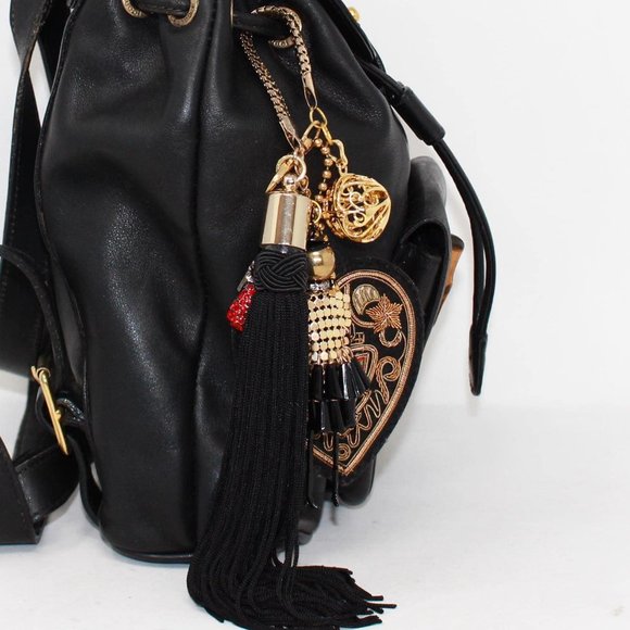 GUCCI #40005 Black Leather Backpack with Bamboo Handle main image 9